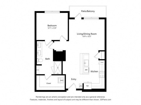 A3_799 sqft floor plan at Alta Northerly, Georgia, 30028